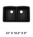 LS-GC88 Double Bowl Granite Composite Sink Black