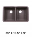 LS-GC88 Double Bowl Granite Composite Sink Gray