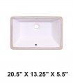 LS-C13 Undermount Rectangular Ceramic Sink White