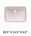 LS-C7 Undermount Rectangular Ceramic Sink Bisque