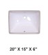 LS-C6M Undermount Rectangular Ceramic Sink White