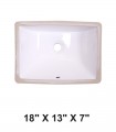 LS-C6S Undermount Rectangular Ceramic Sink White