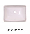 LS-C7S Undermount Rectangular Ceramic Sink Bisque